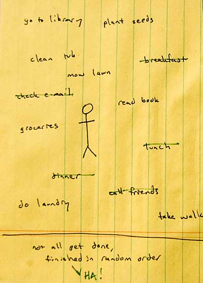 The man's cloud of chores