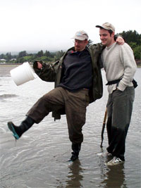 [photo of Andrew and Craig goofing around]