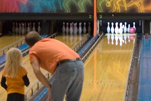 It took maybe thirty seconds for the ball to get from Emma to the pins here...