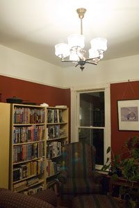 Walking into the study from the nook