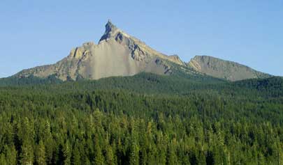 Mt. Thielsen towers over Diamond Lake