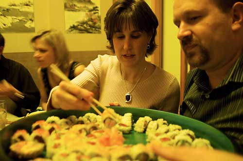 By this time I was buzzed enough to be willing to try some of the spicy tuna rolls.
